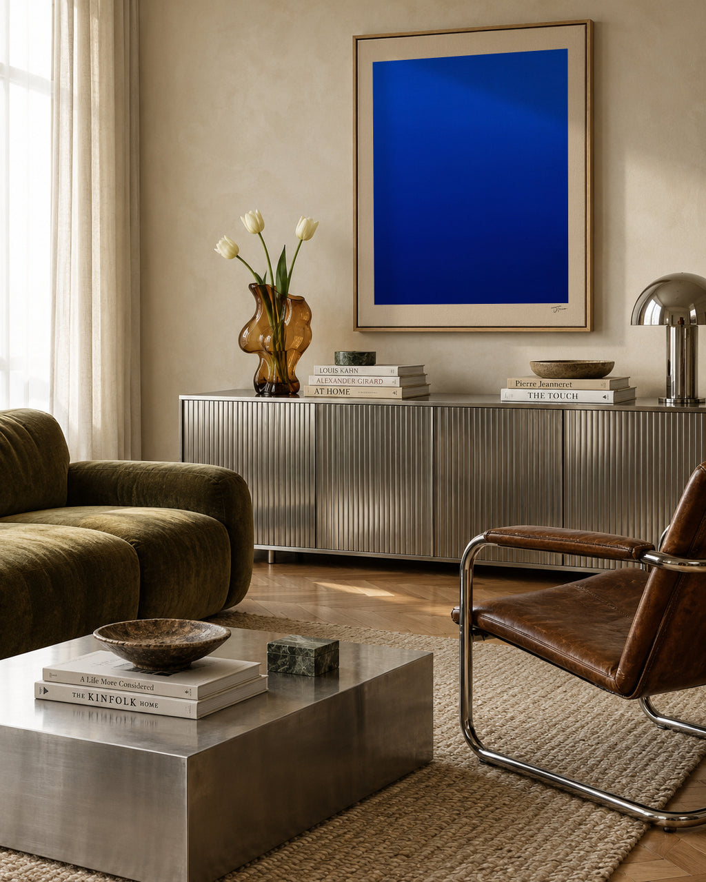 Deep Ocean - Framed canvas in an interior