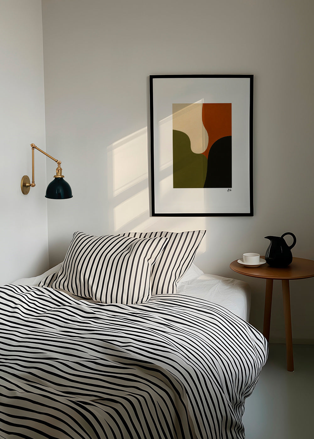 Cuadro minimalista con formas orgánicas oliva – Product2