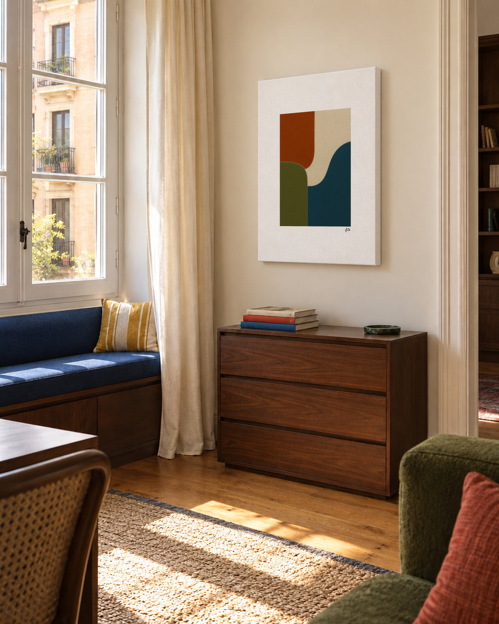 Soft Division - Unframed canvas in an interior
