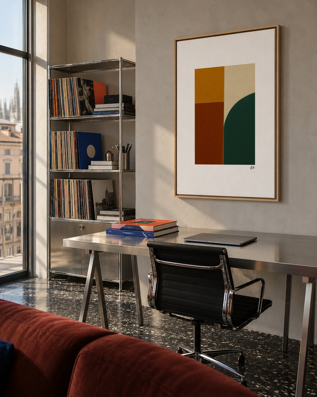 Modular Curve II - Framed canvas in an interior