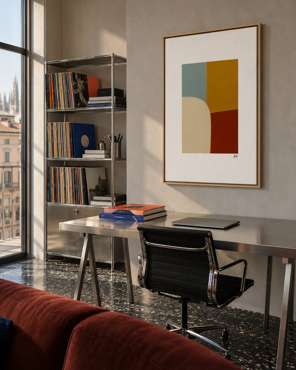 Modular Curve III - Framed canvas in an interior