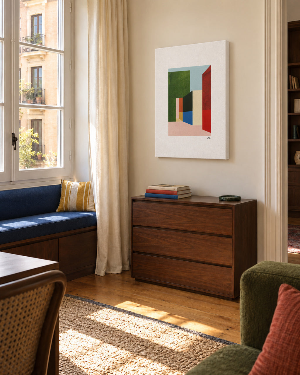 Silent Corridor II - Unframed canvas in an interior