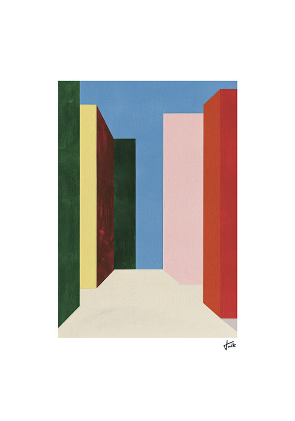Cuadro geométrico: pasaje vertical de colores