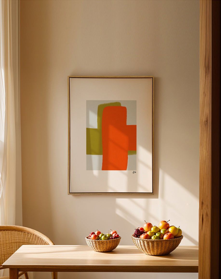 Signal Orange - Framed canvas in an interior