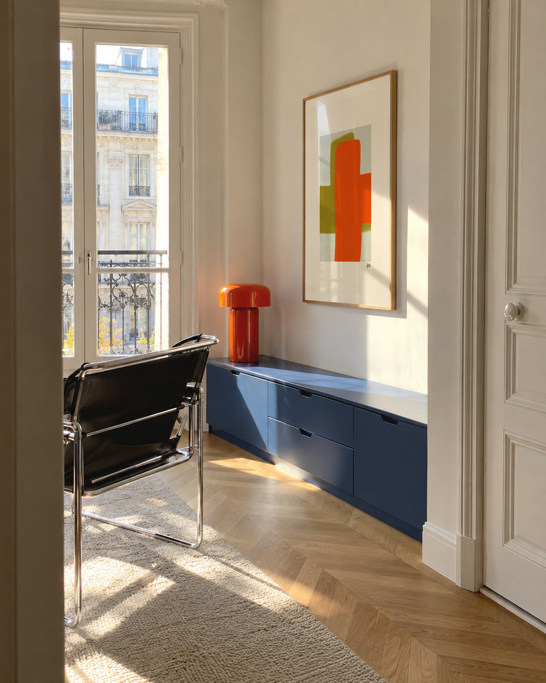 Signal Orange - Framed poster in an interior