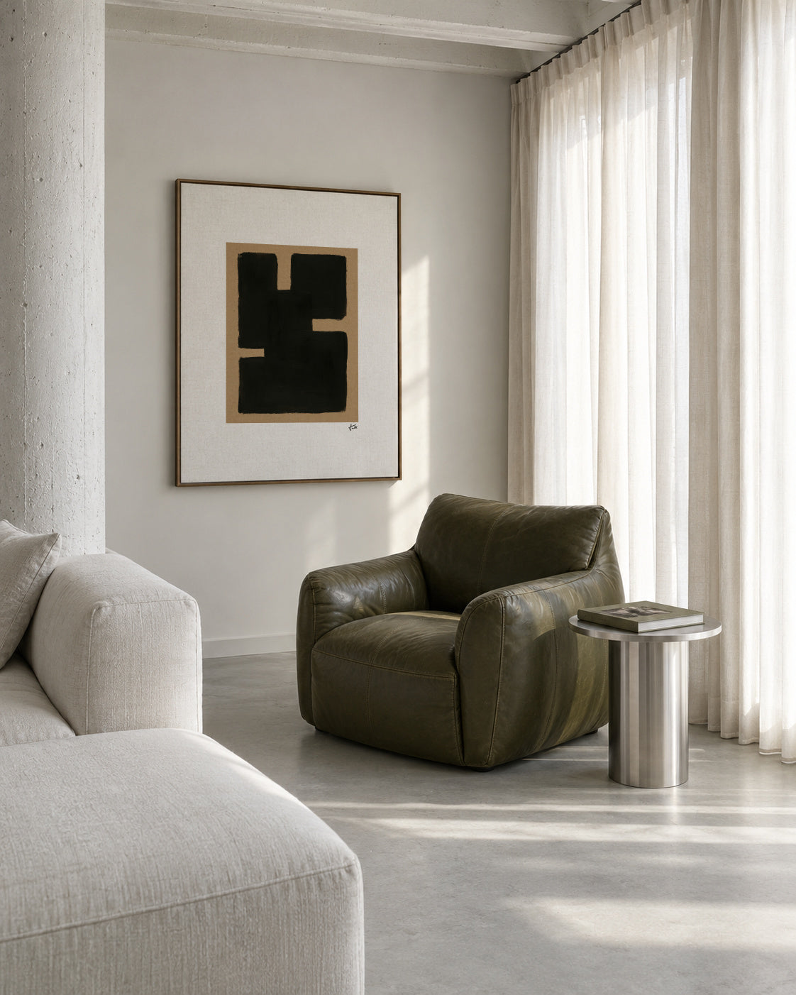 Black Matter - Framed canvas in an interior