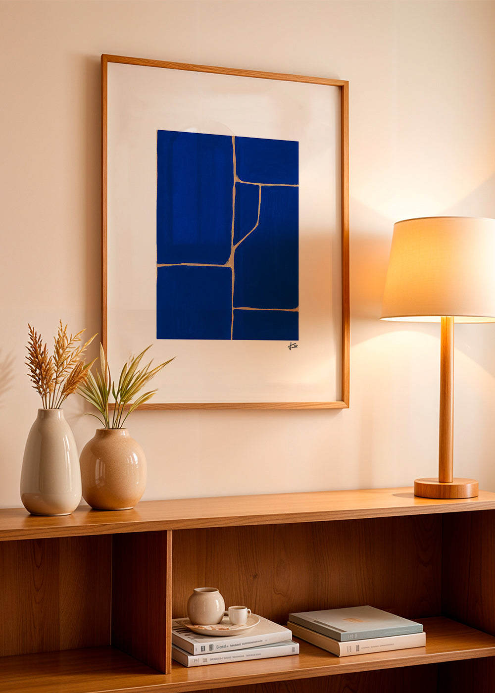 Cuadro geométrico azul con juntas claras – Product3