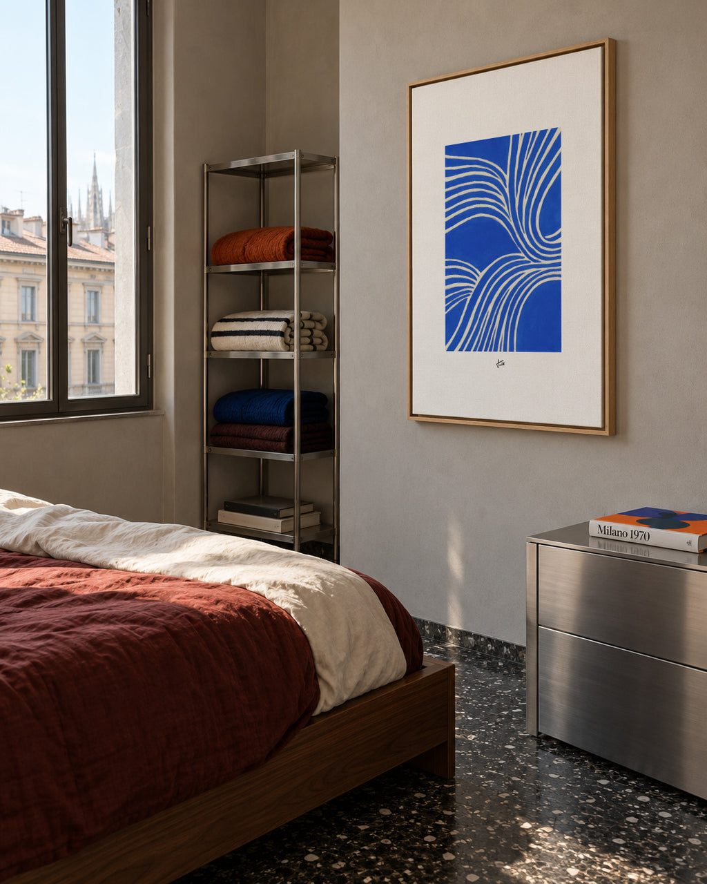 Electric Flow - Framed canvas in an interior