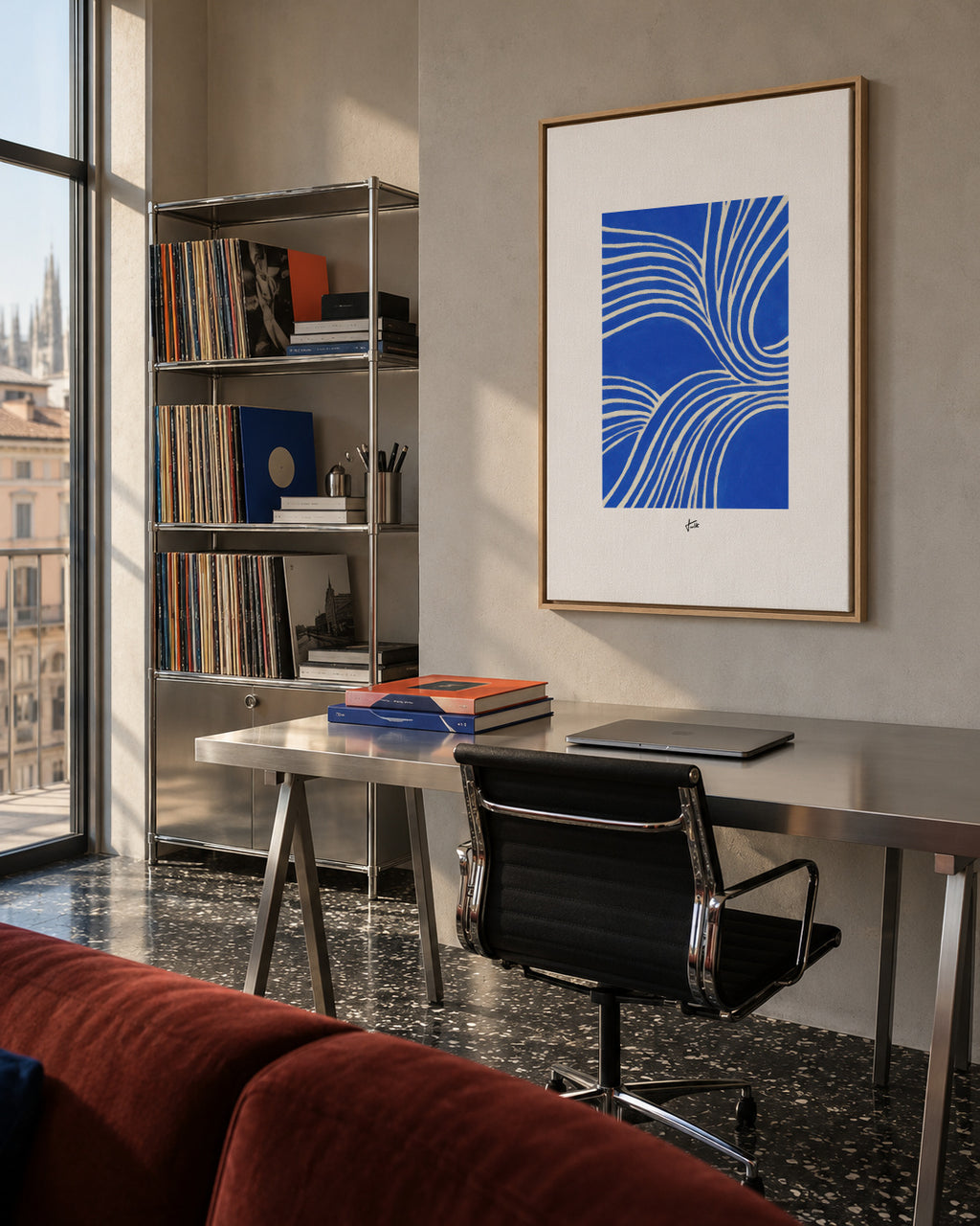 Electric Flow - Framed canvas in an interior