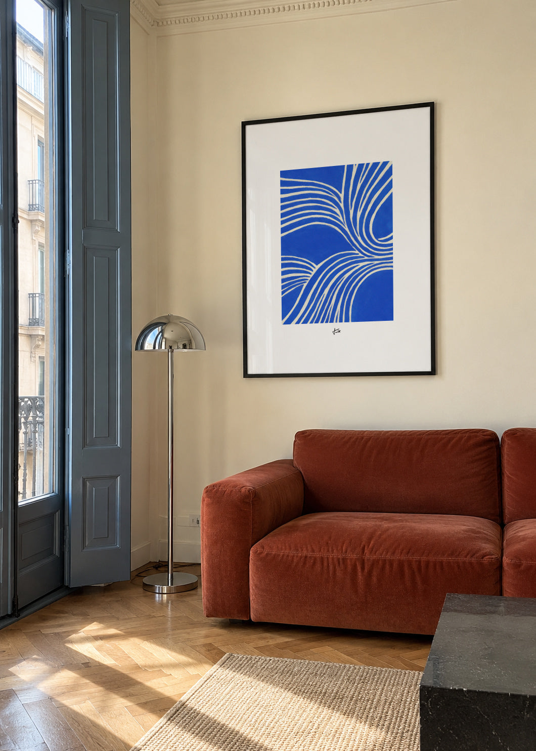 Electric Flow - Framed poster in an interior