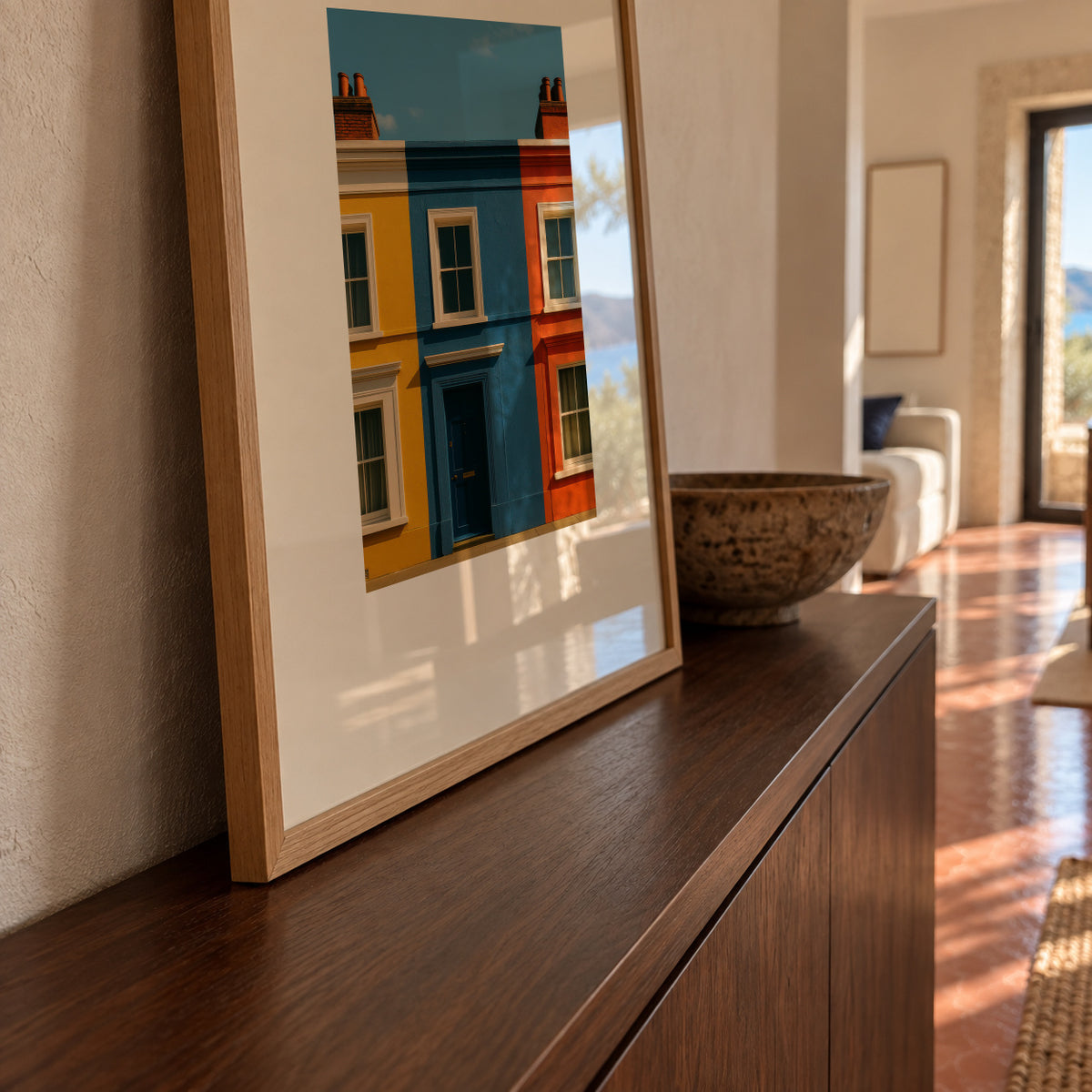 Primary Facade - Framed poster in an interior