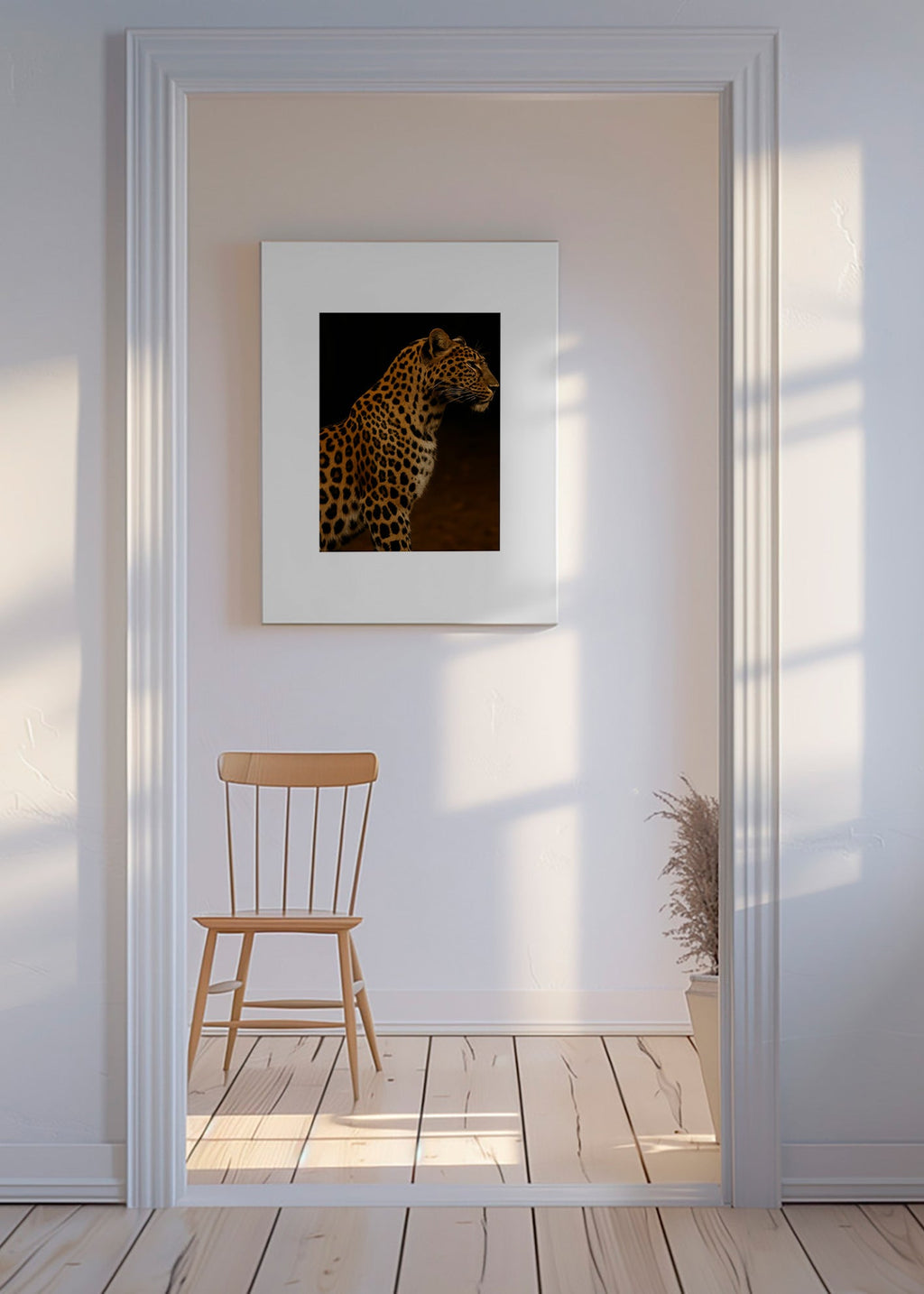 Cuadro leopardo perfil en estudio – Canvas