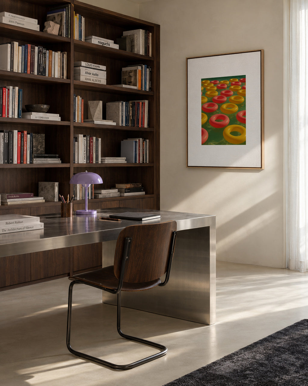 Floating Rings - Framed canvas in an interior
