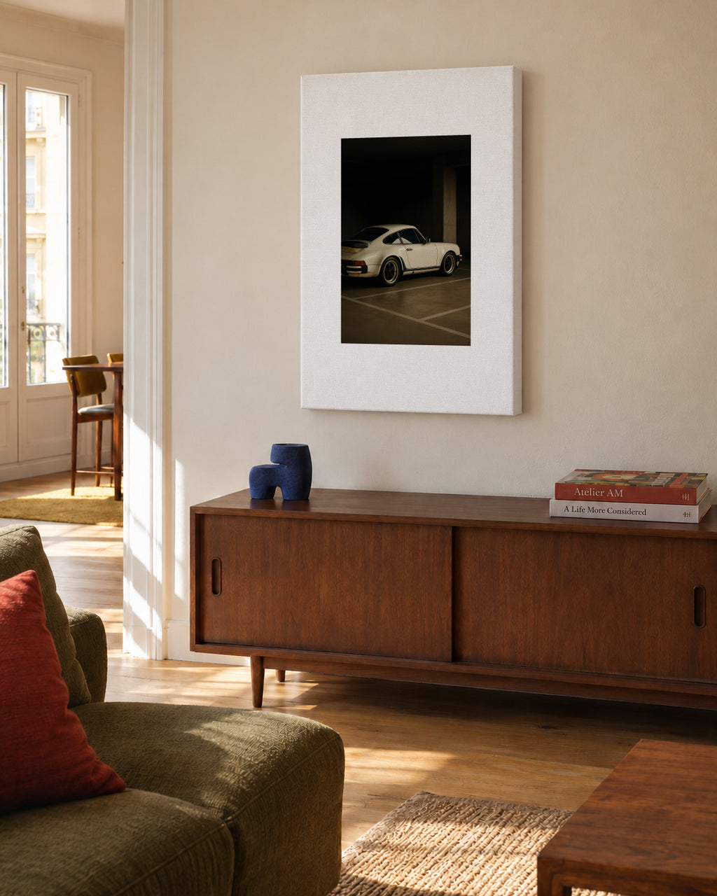 Midnight Garage - Unframed canvas in an interior
