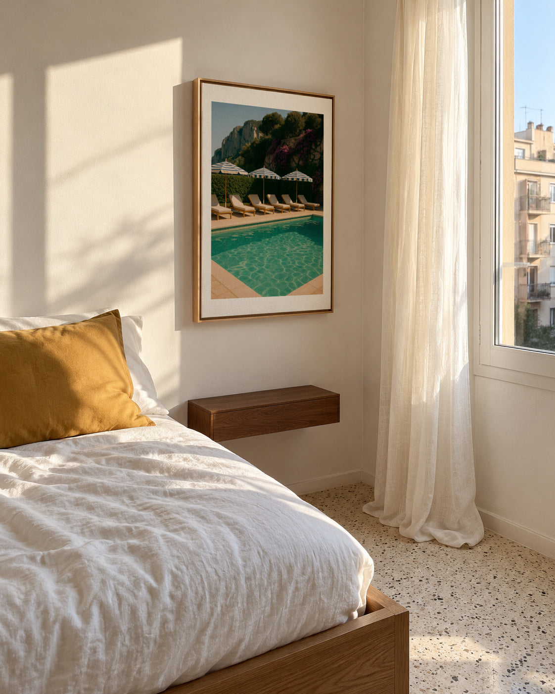 Capri Pool - Framed canvas in an interior