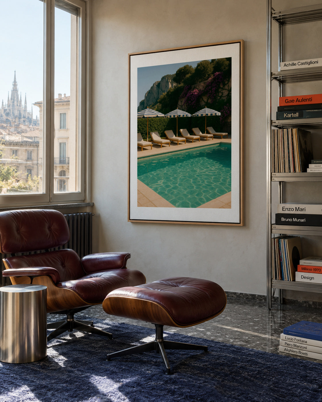 Capri Pool - Framed canvas in an interior