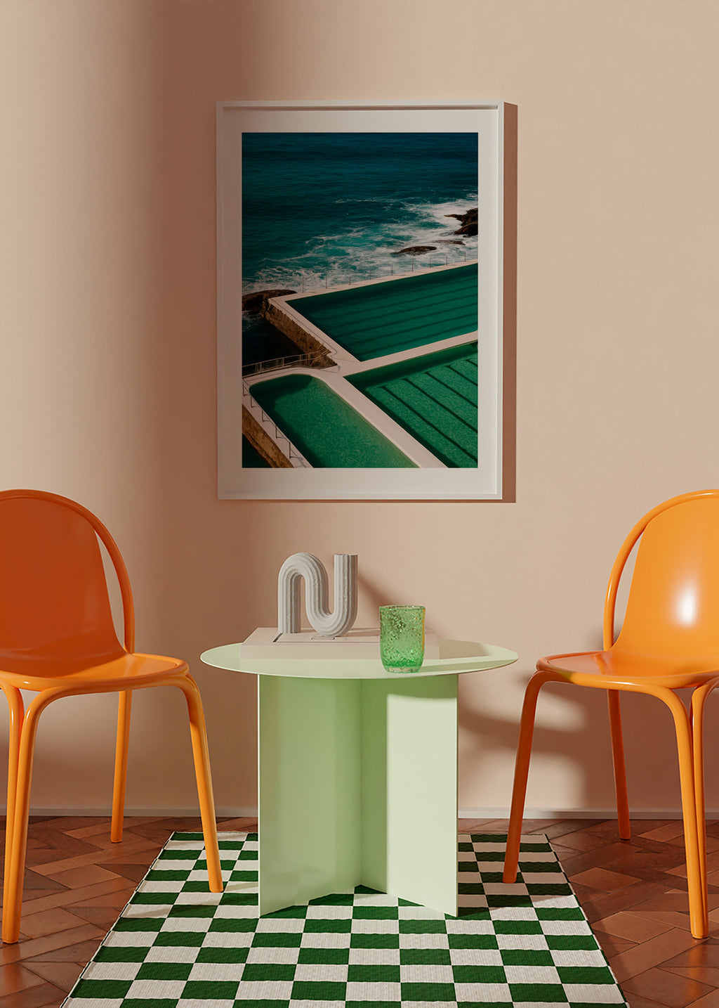 Cuadro de paisaje con piscinas junto al mar – Product1