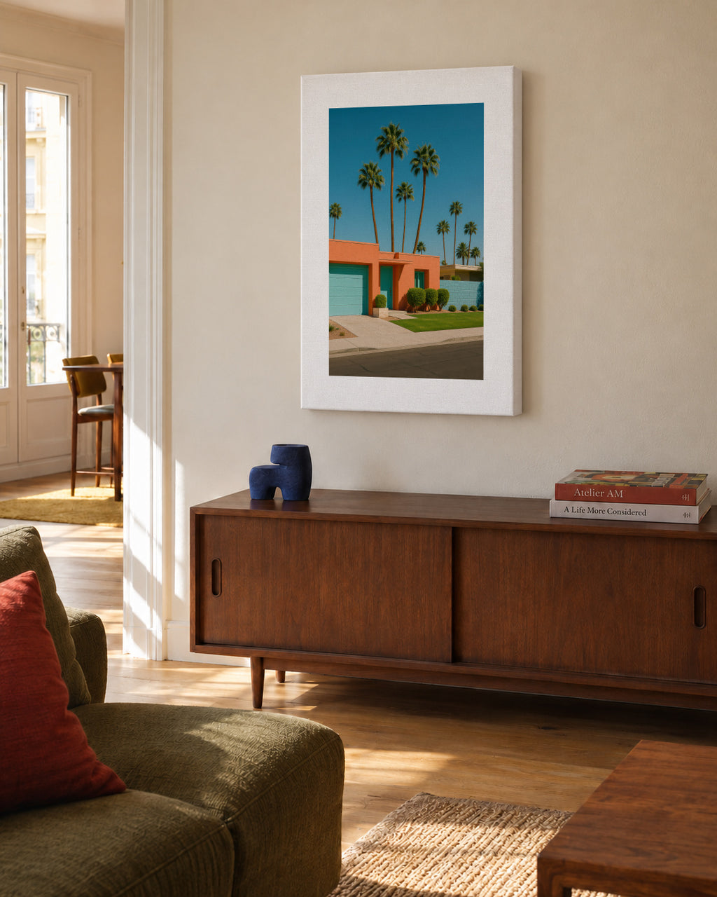 Palm House - Unframed canvas in an interior