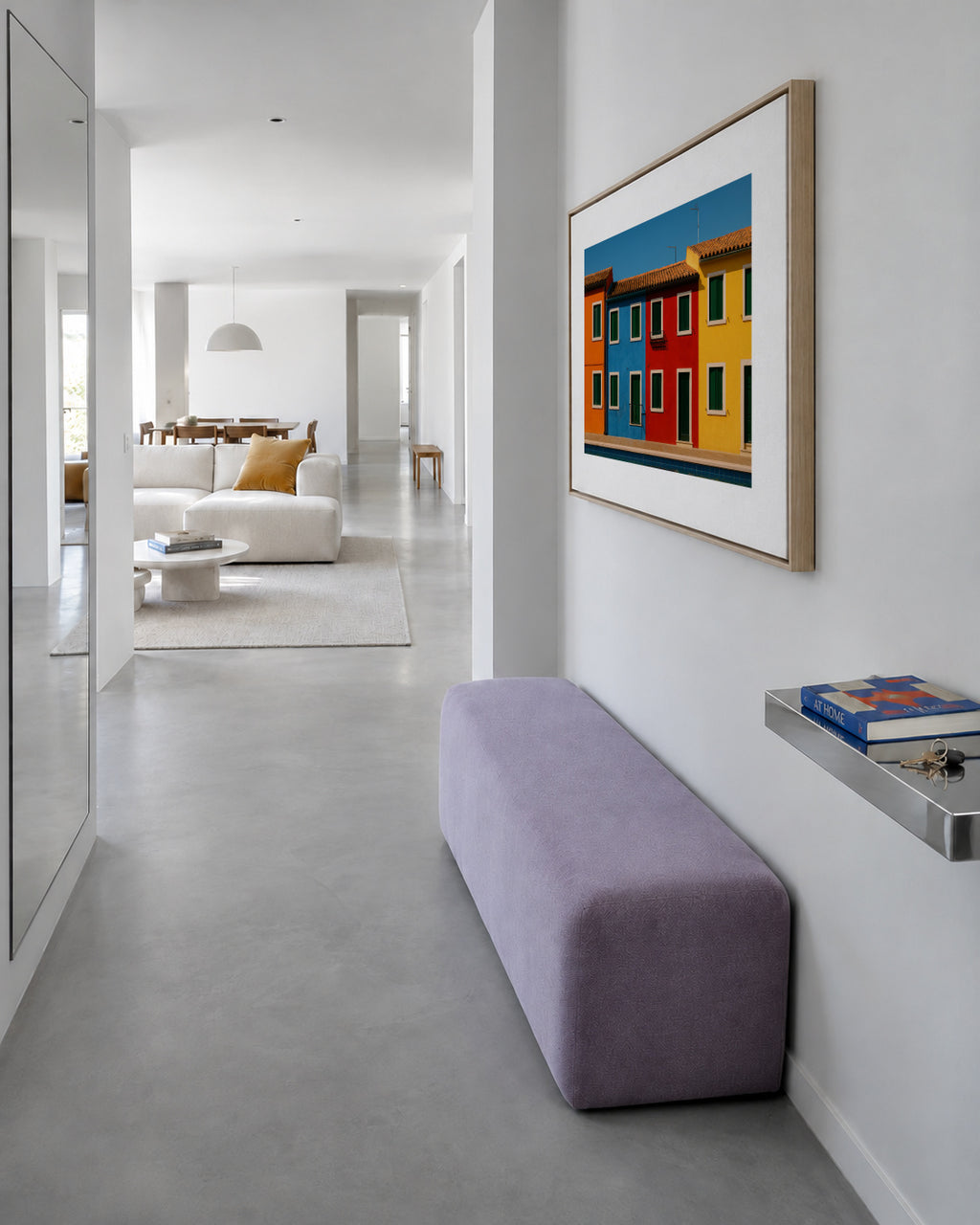 Burano Colors - Framed canvas in an interior