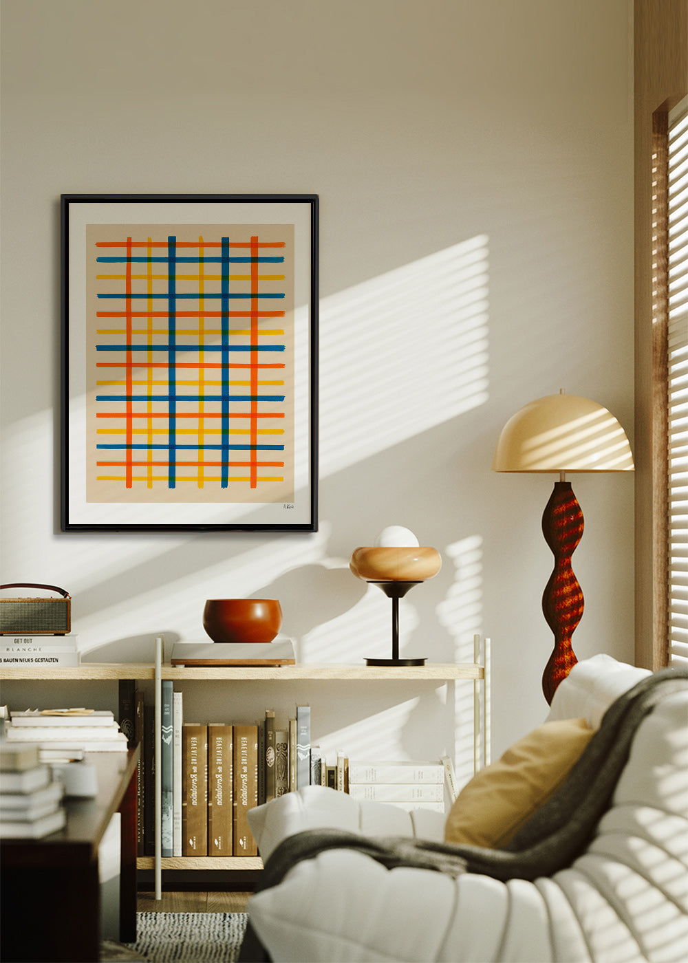 Cuadro geométrico rejilla de colores – Canvas1