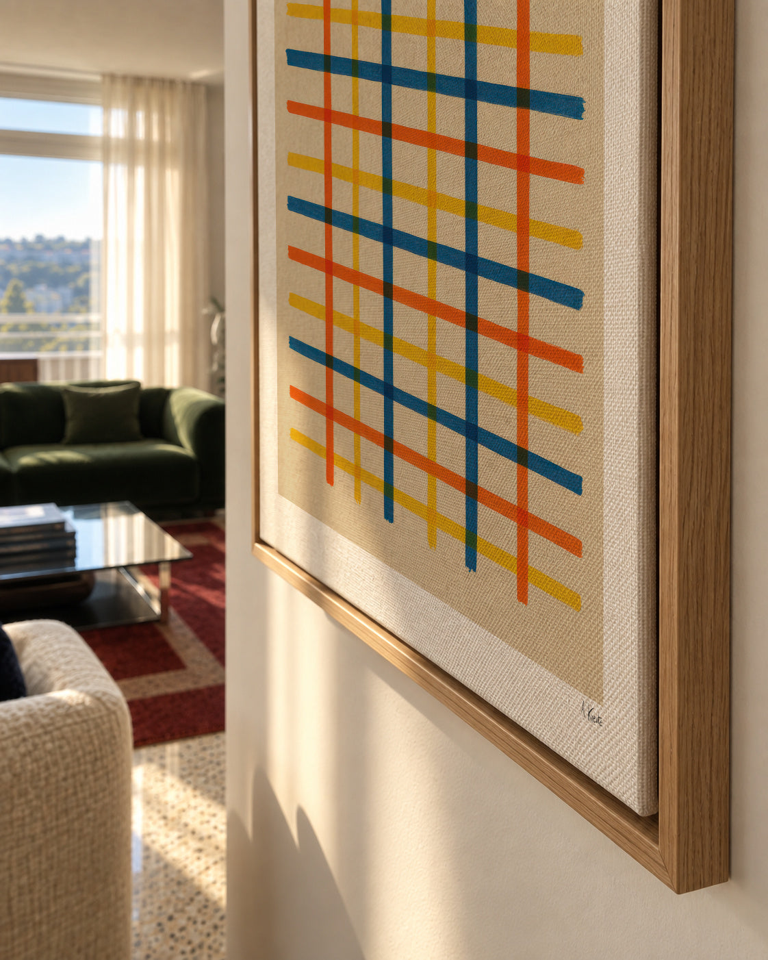 Summer Grid - Framed canvas detail