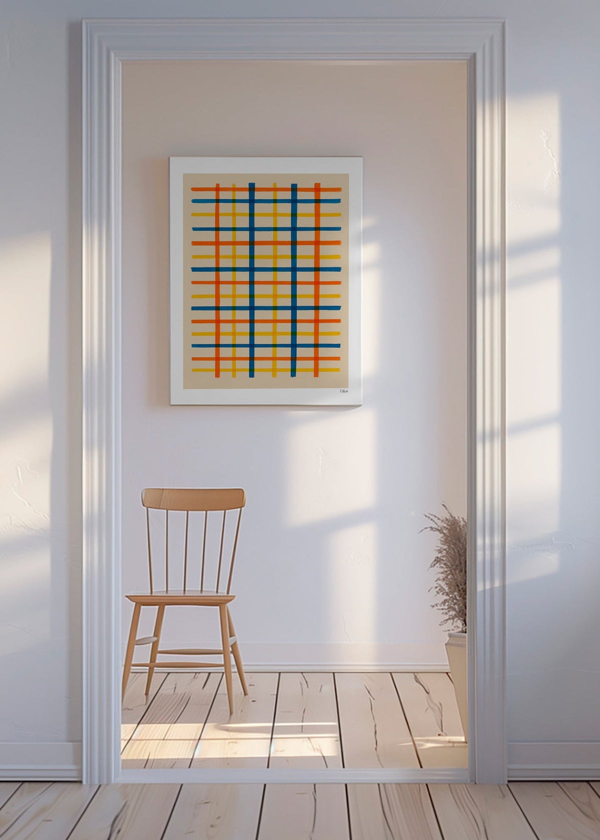 Cuadro geométrico rejilla de colores – Canvas