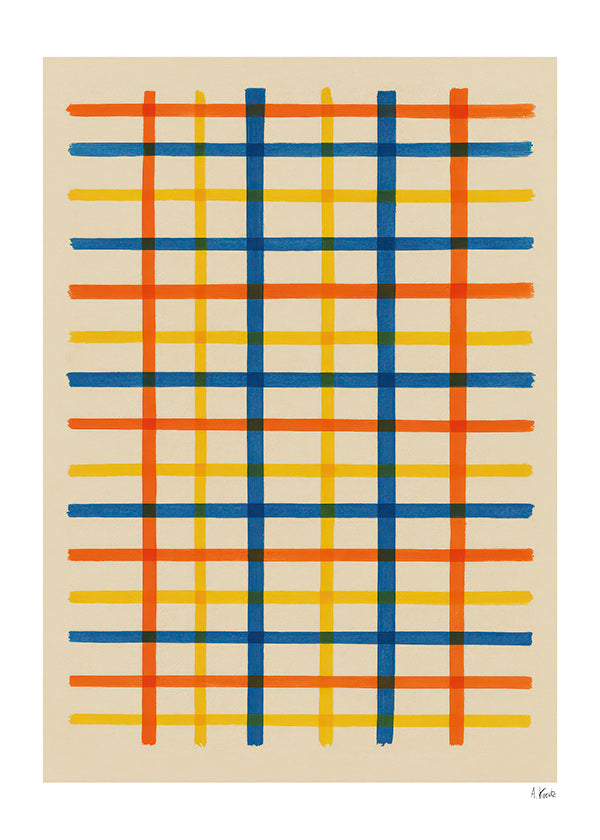 Cuadro geométrico rejilla de colores