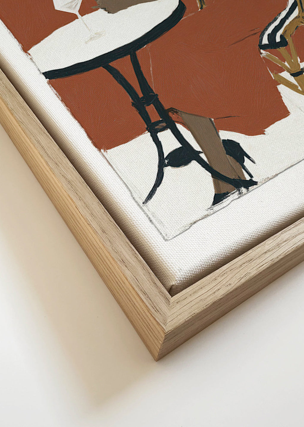 Cuadro de cocina con figura femenina y copa – Canvas detail