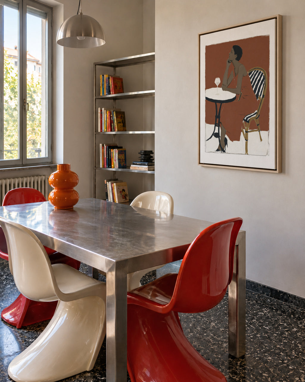 Terrace Wine - Framed canvas in an interior