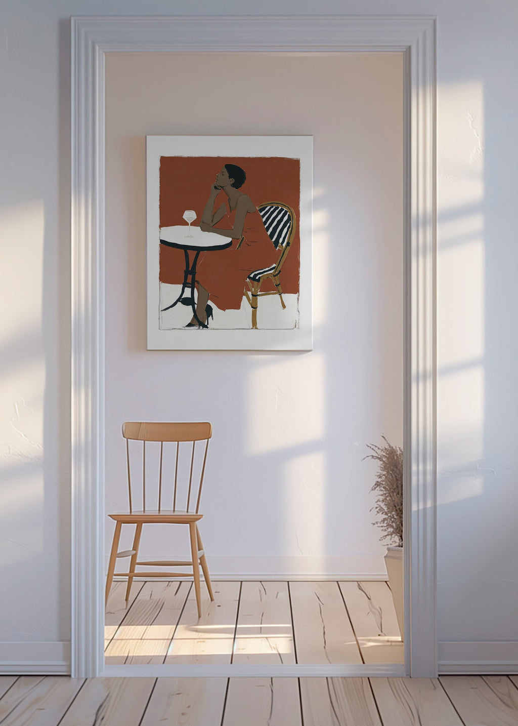 Cuadro de cocina con figura femenina y copa – Canvas