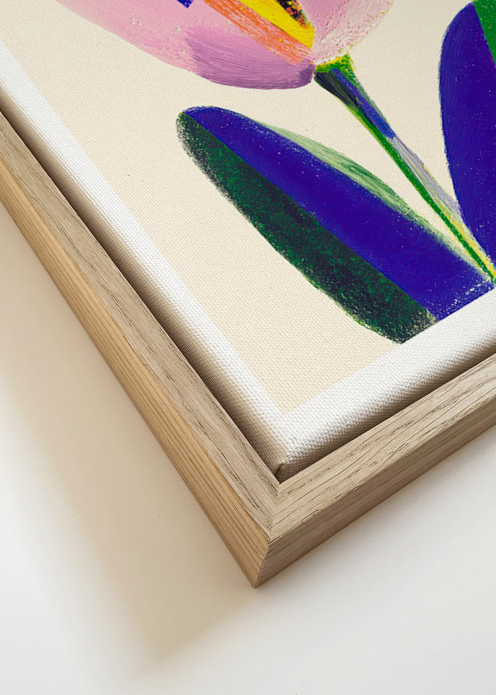 Lámina botánica tulipán rosa – Canvas detail