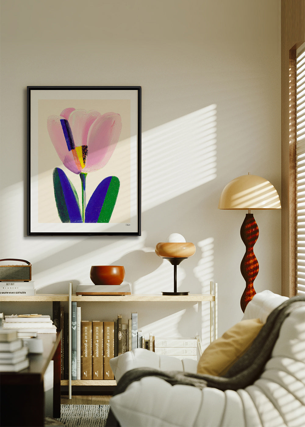 Lámina botánica tulipán rosa – Canvas2