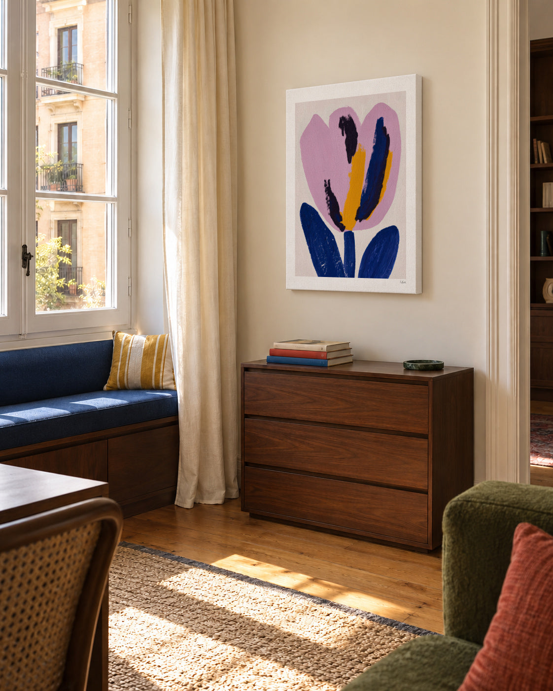 Pink Petal - Unframed canvas in an interior