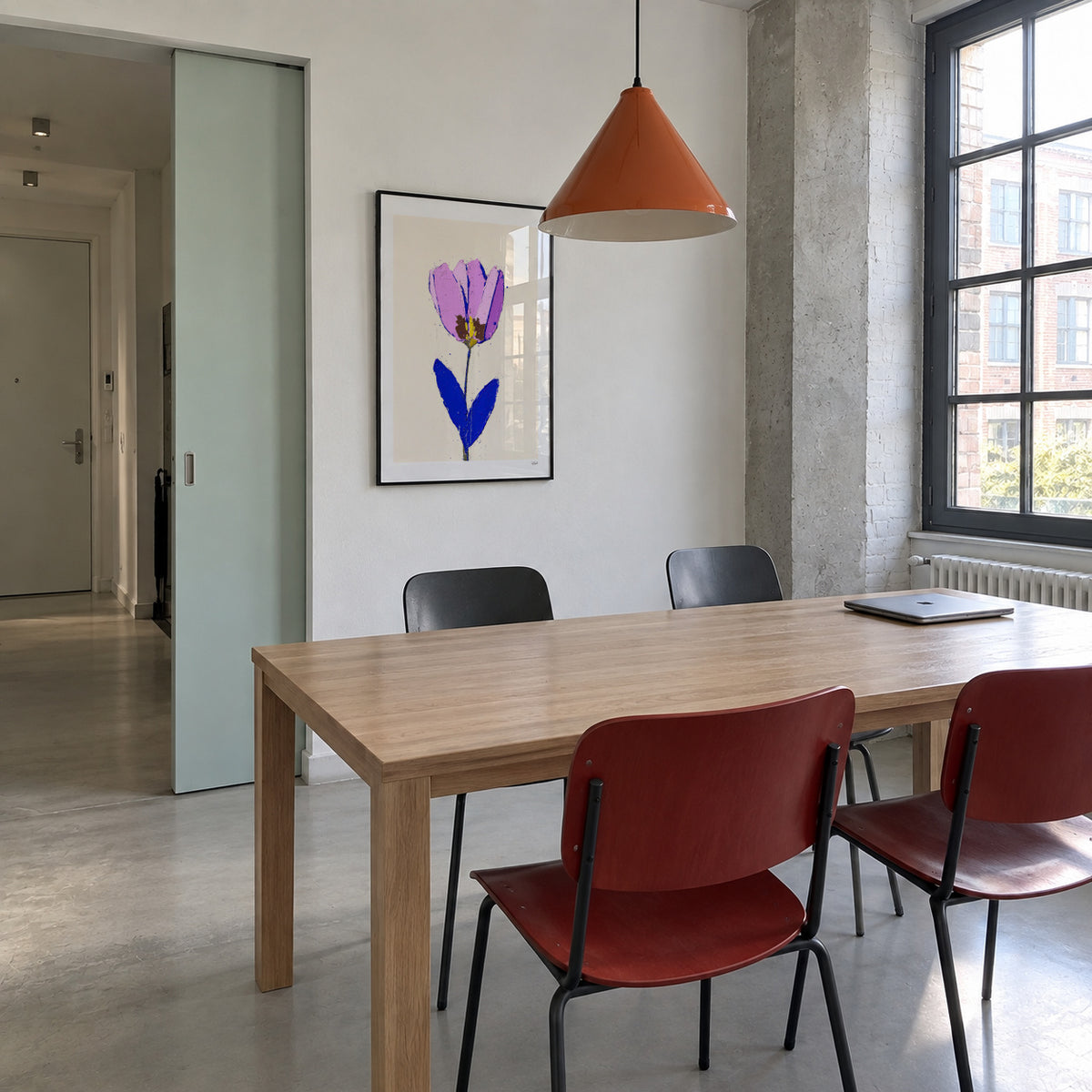 Violet Stem - Framed poster in an interior