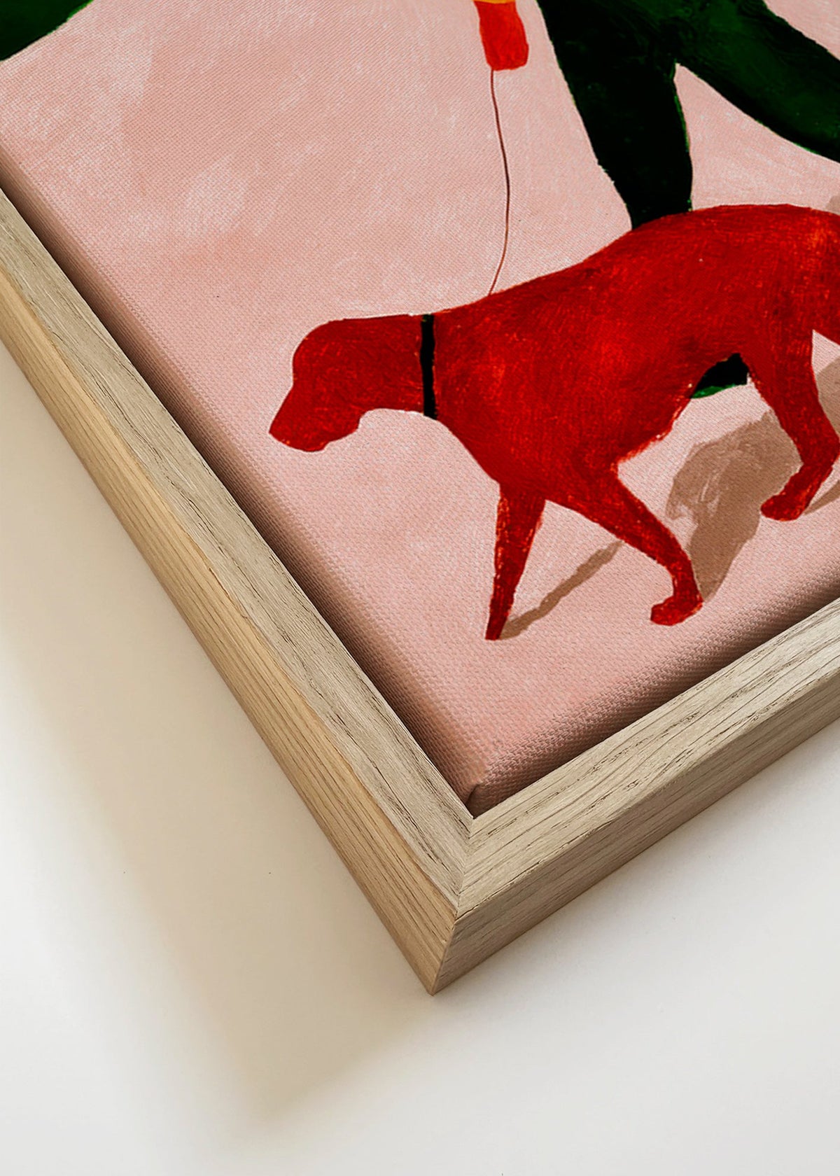 Cuadro paseo con perro rojo – Canvas detail