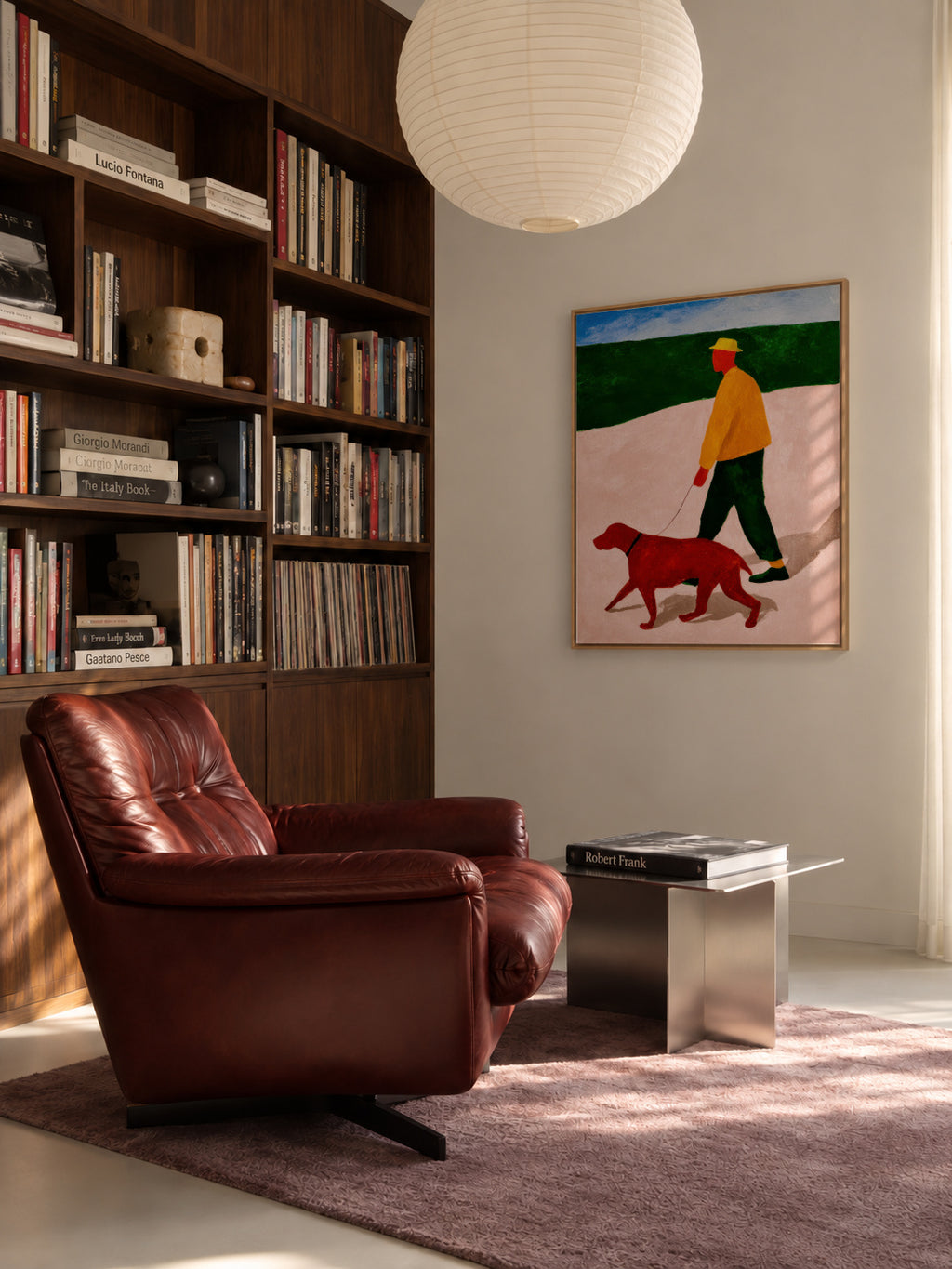 The Red Leash - Framed canvas in an interior