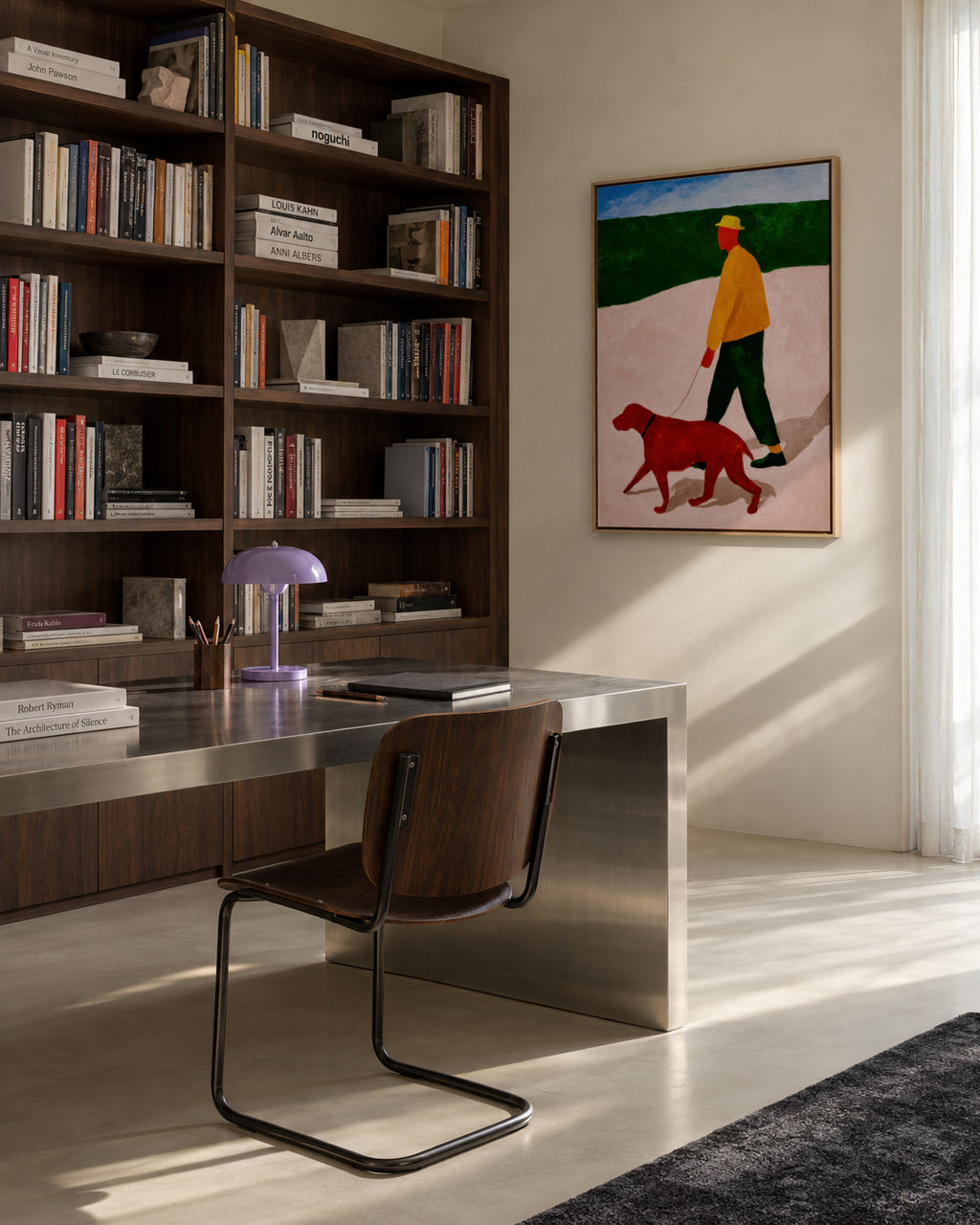The Red Leash - Framed canvas in an interior