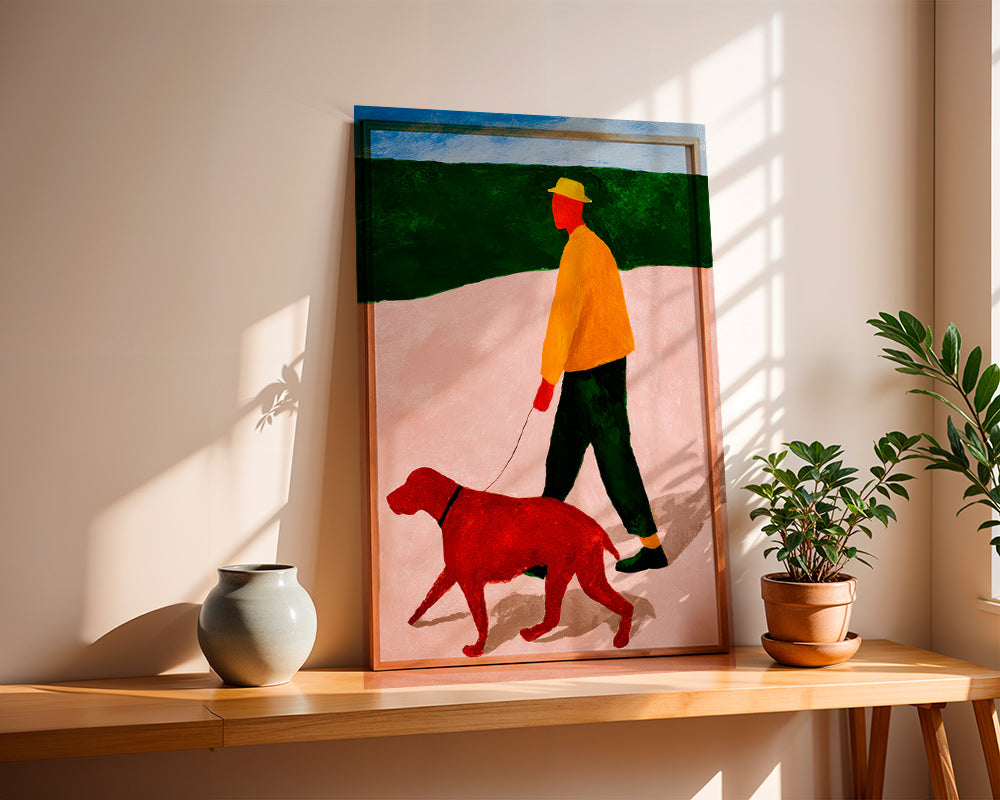Cuadro paseo con perro rojo – Product1