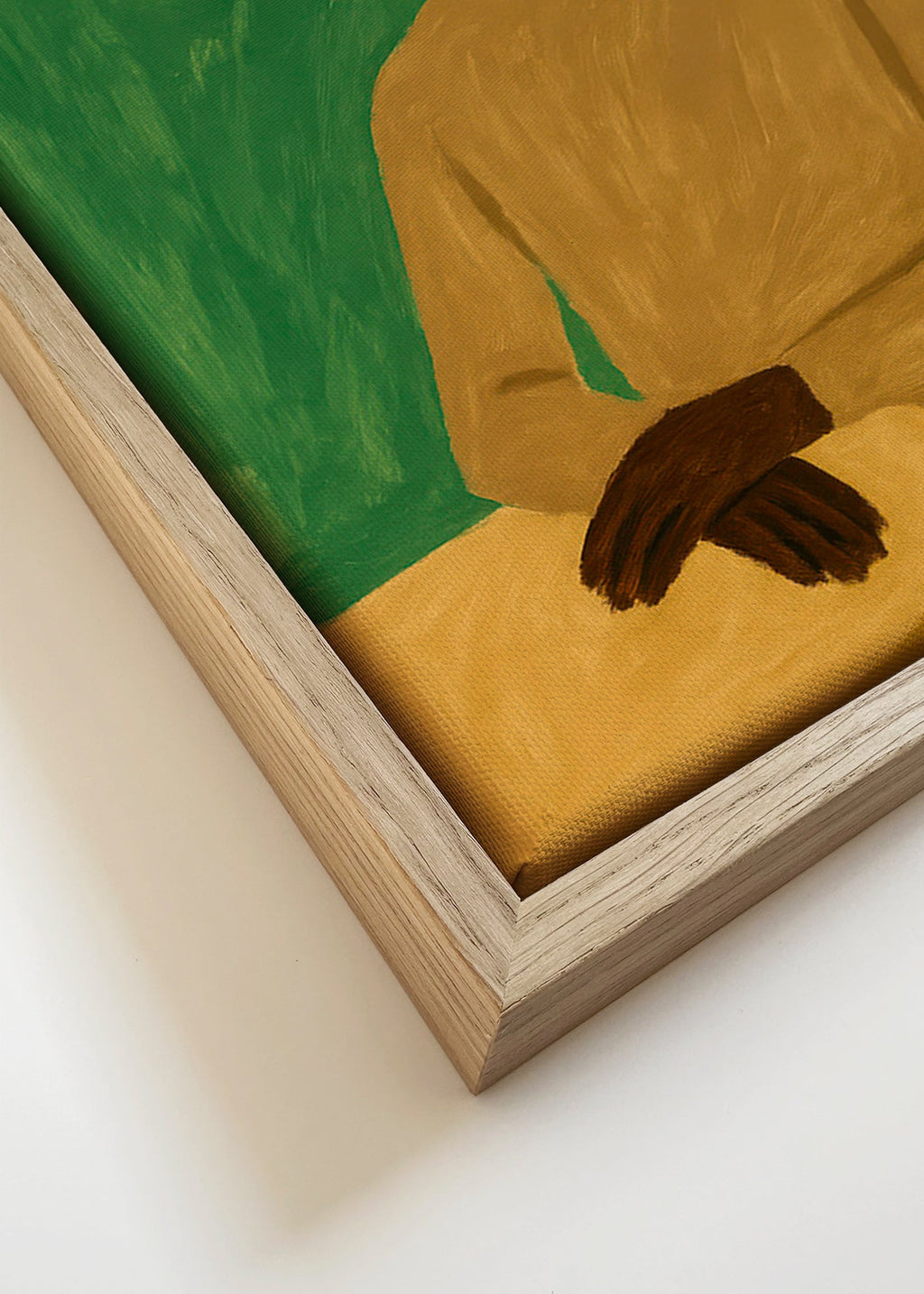Cuadro caballo en suéter sobre fondo verde – Canvas detail
