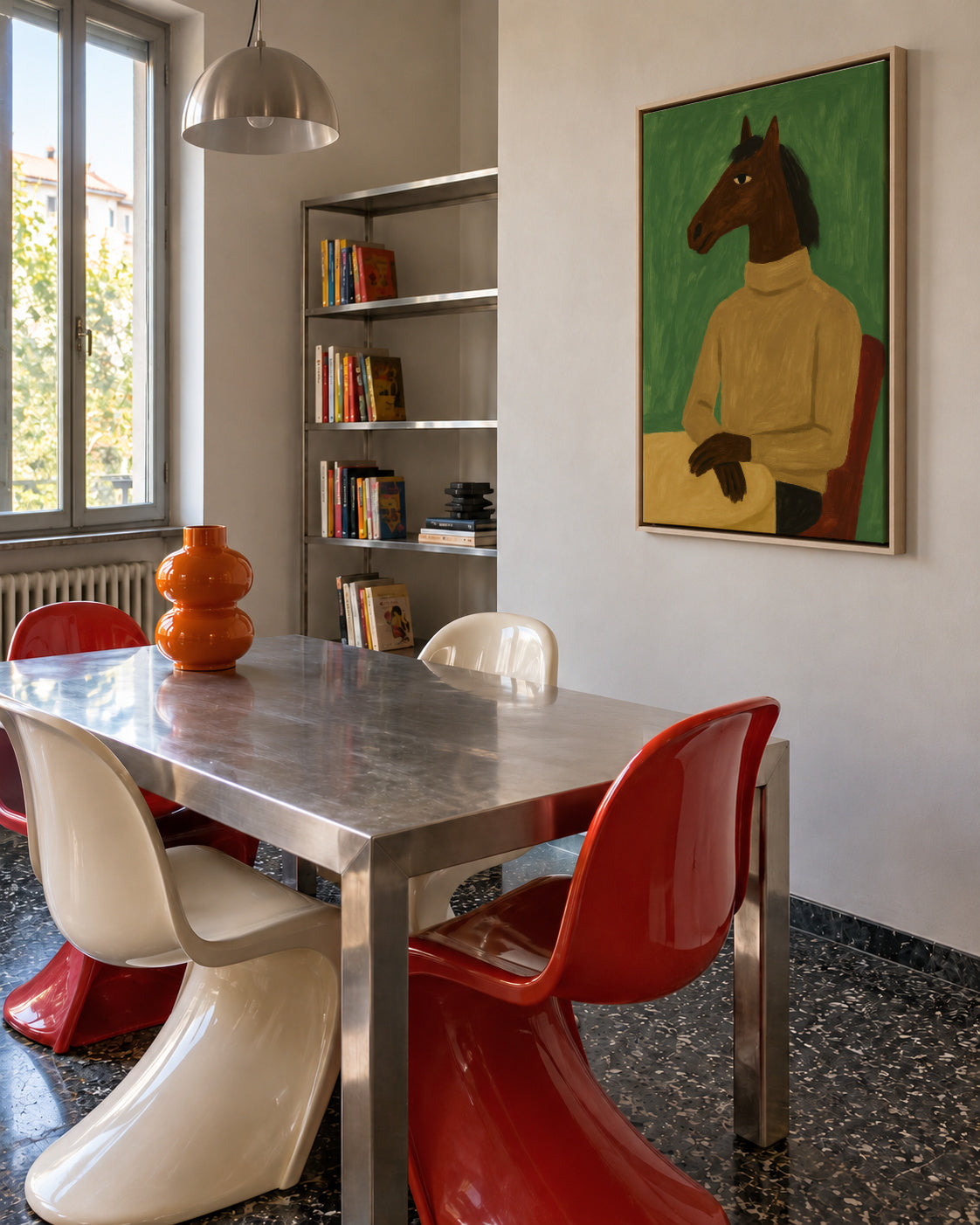 Equestrian Evening - Framed canvas in an interior