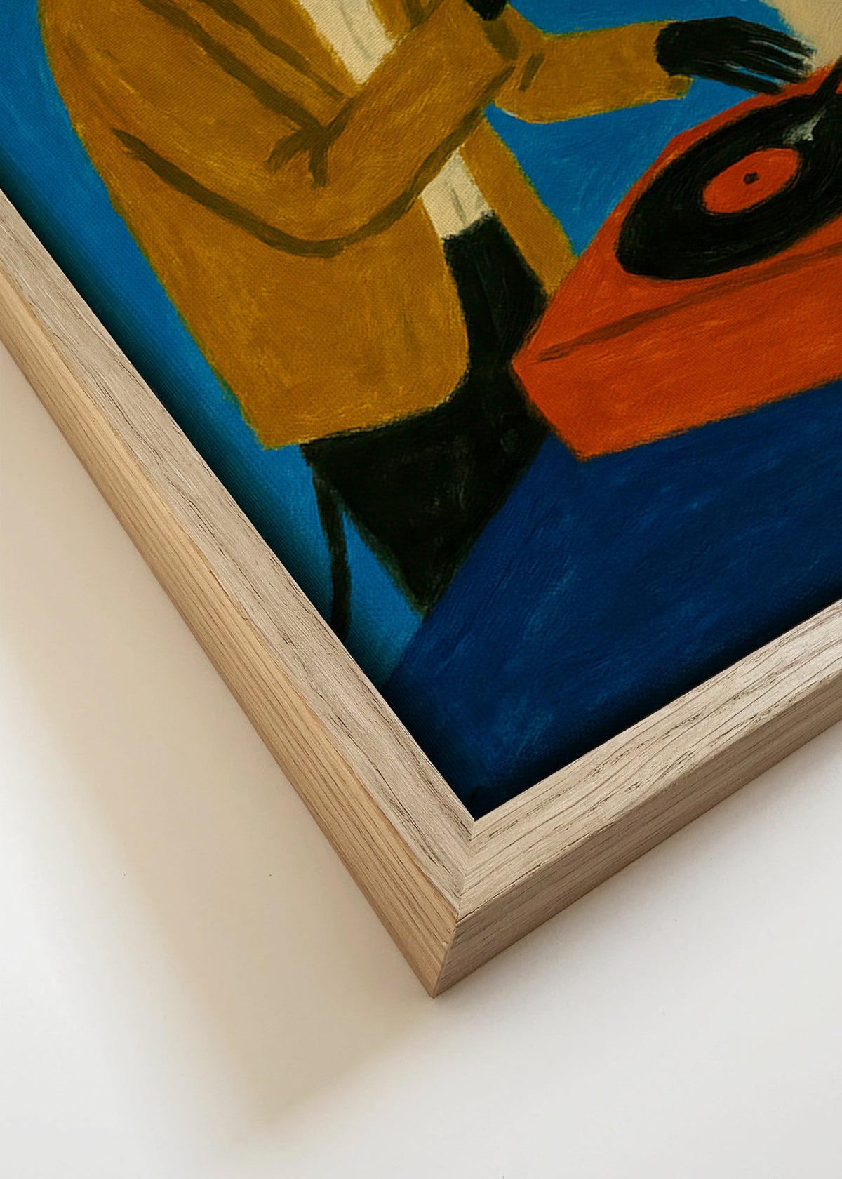 Ilustración de DJ perro con vinilo – Canvas detail