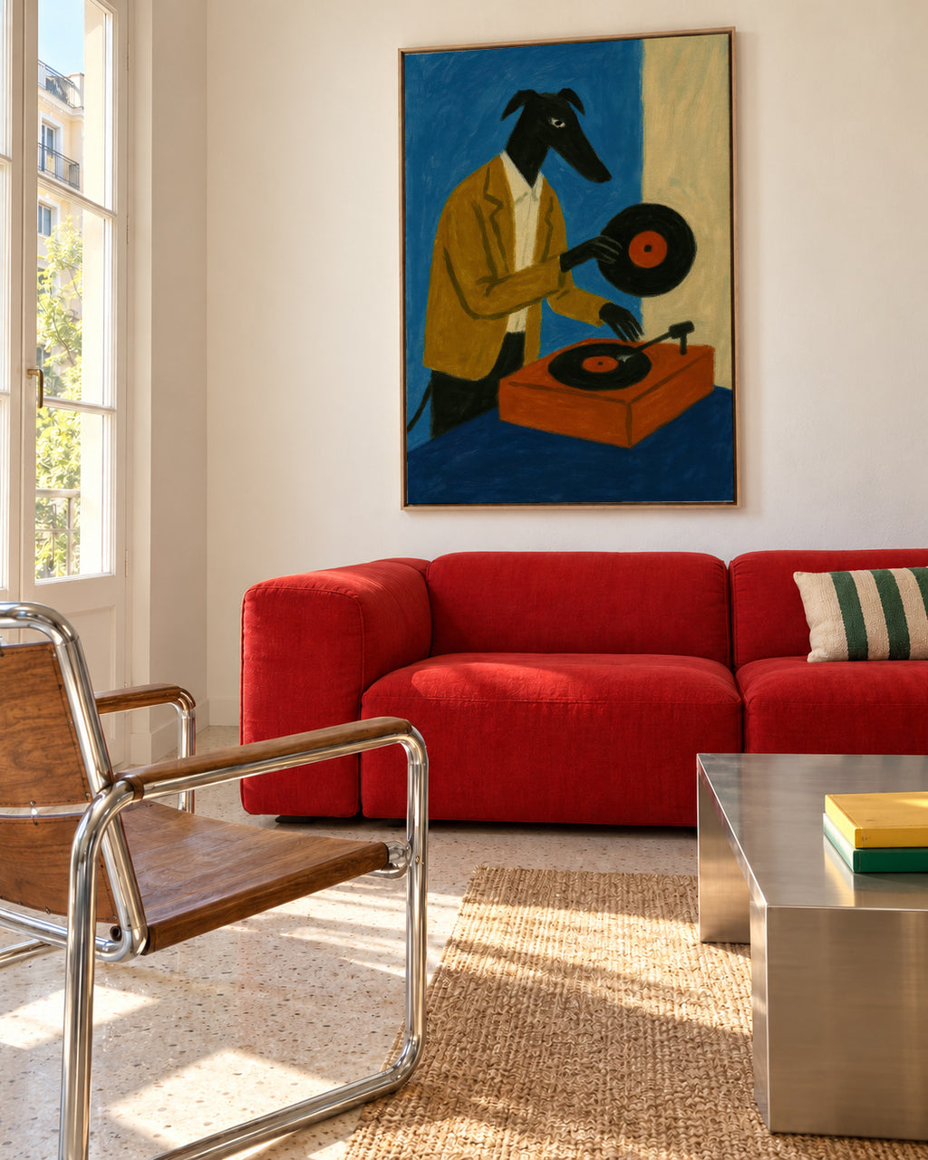 Midnight Vinyl - Framed canvas in an interior