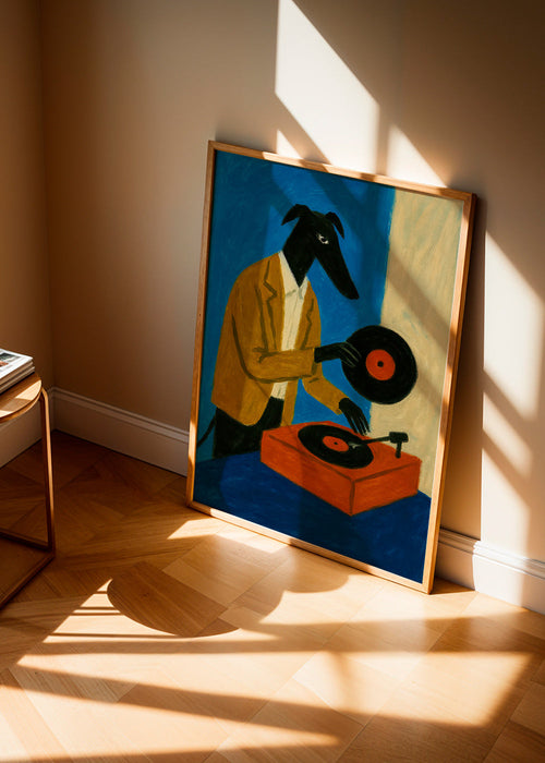 Ilustración de DJ perro con vinilo – Product1
