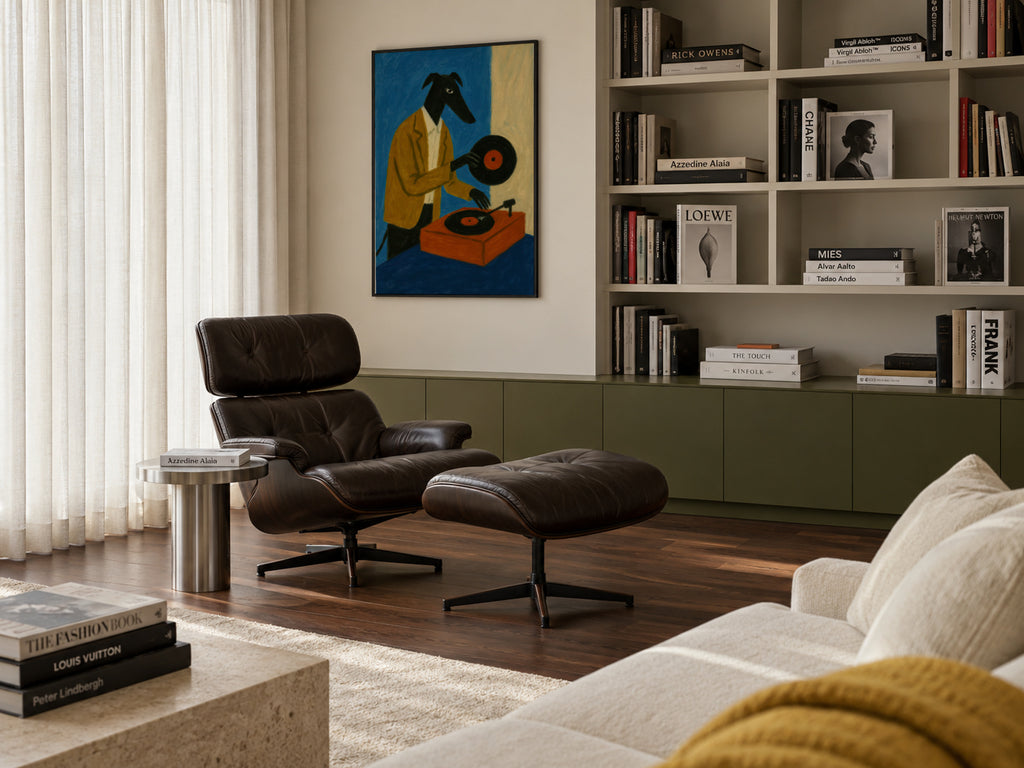 Midnight Vinyl - Framed poster in an interior