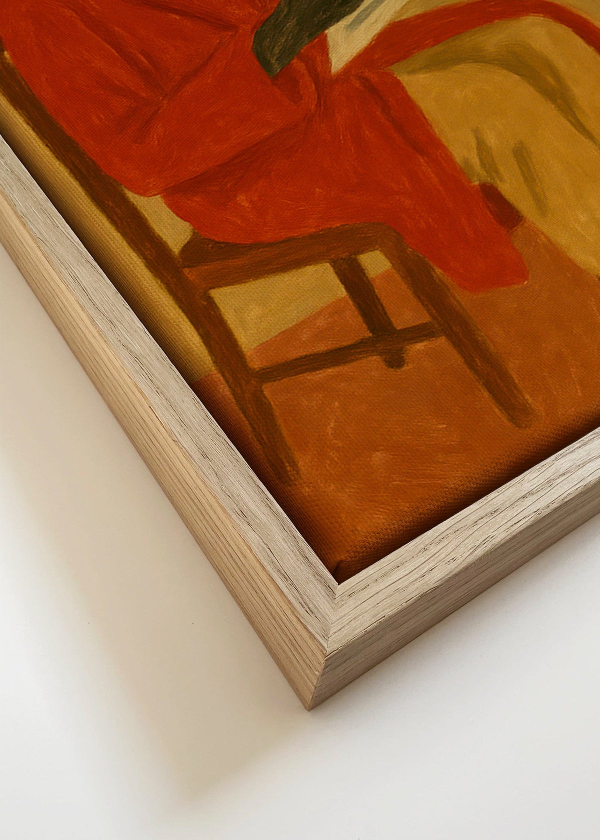 Cuadro de perro leyendo el periódico en bata roja – Canvas detail