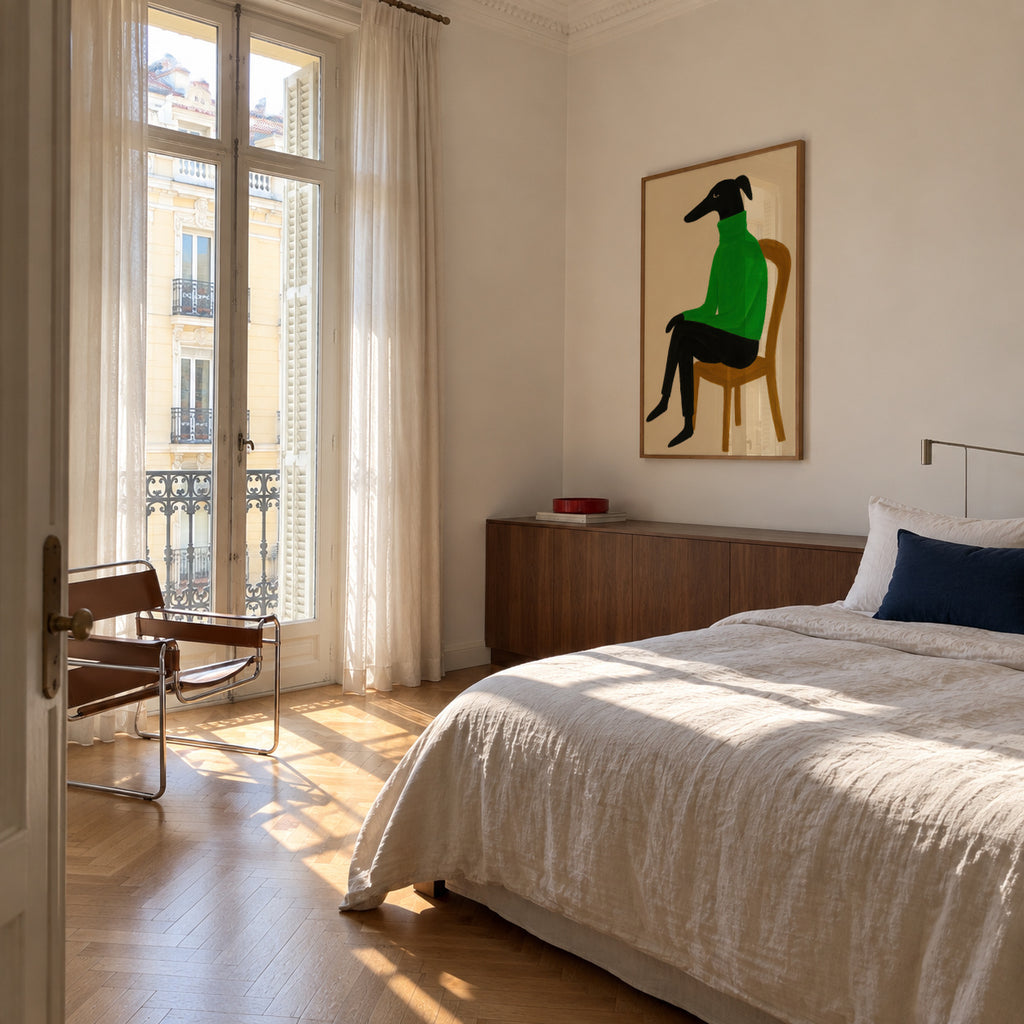 Green Turtleneck - Framed poster in an interior