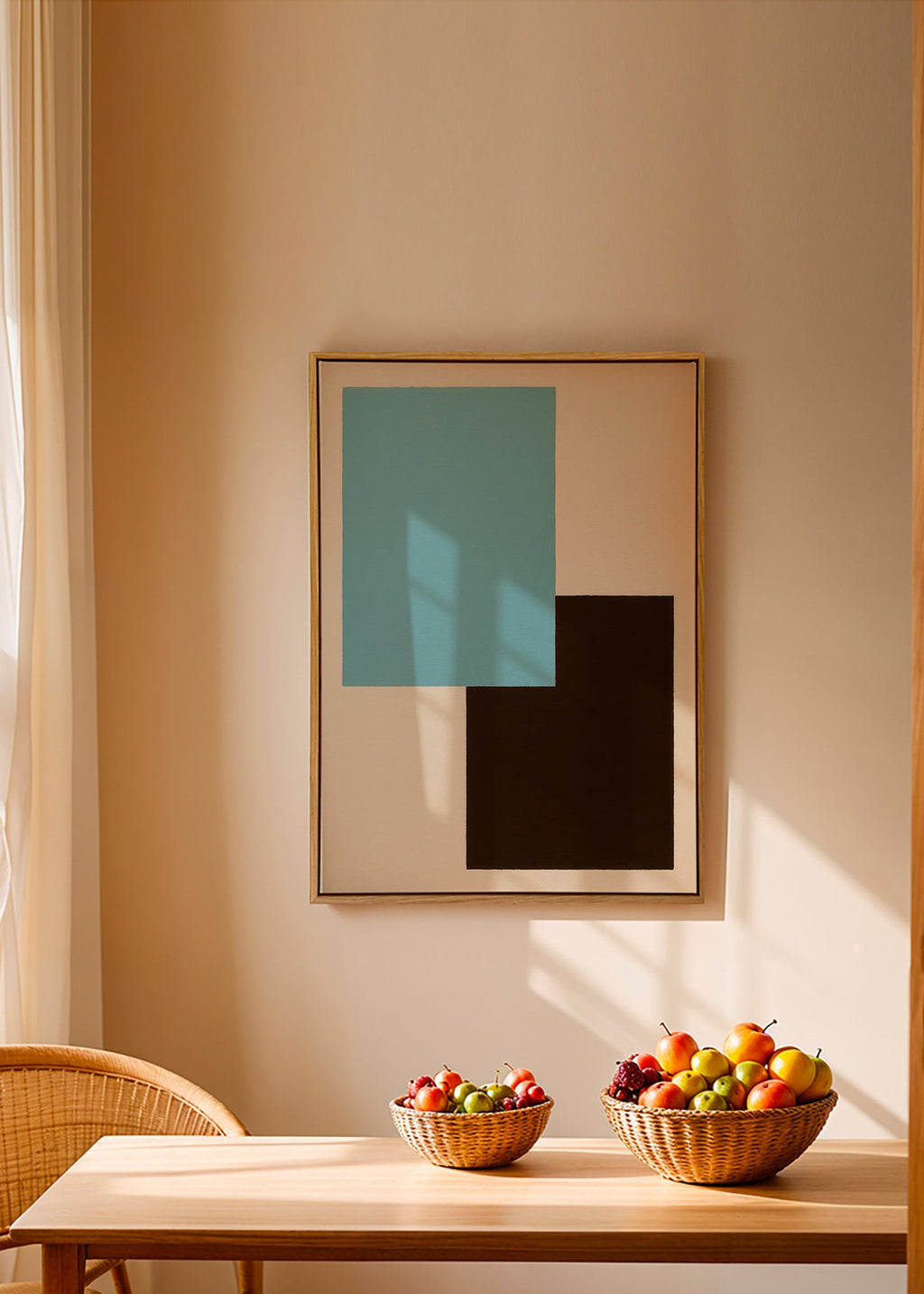 Cuadro geométrico azul y marrón – Canvas2