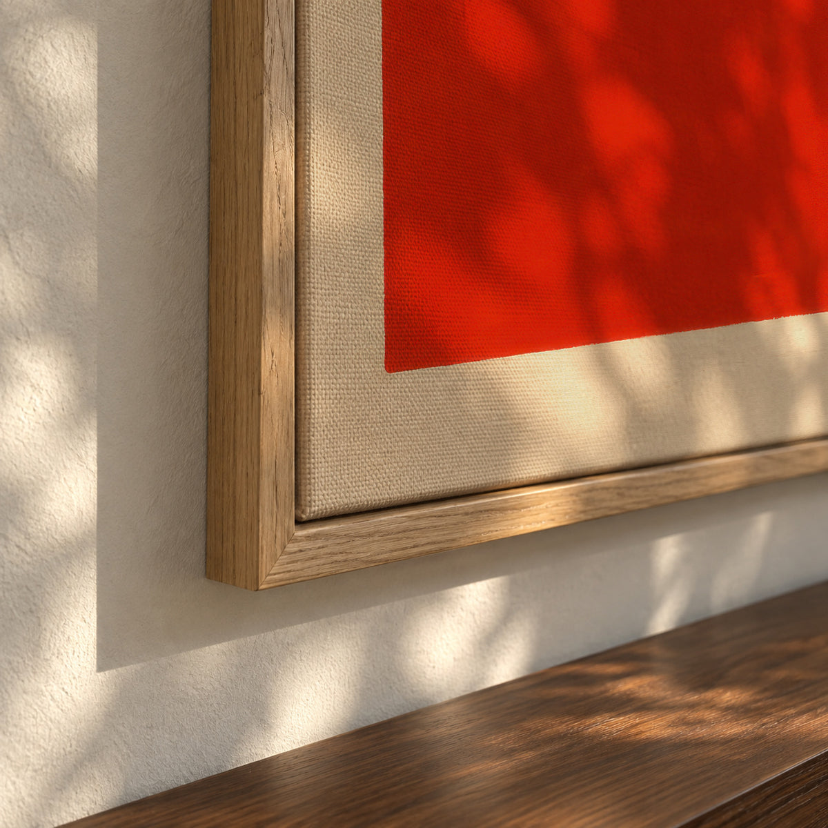 Crimson & Azure I - Framed canvas detail