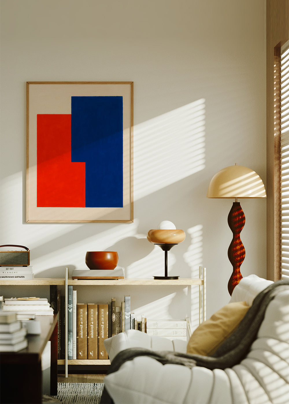 Cuadro abstracto de bloques rojos y azules – Product2