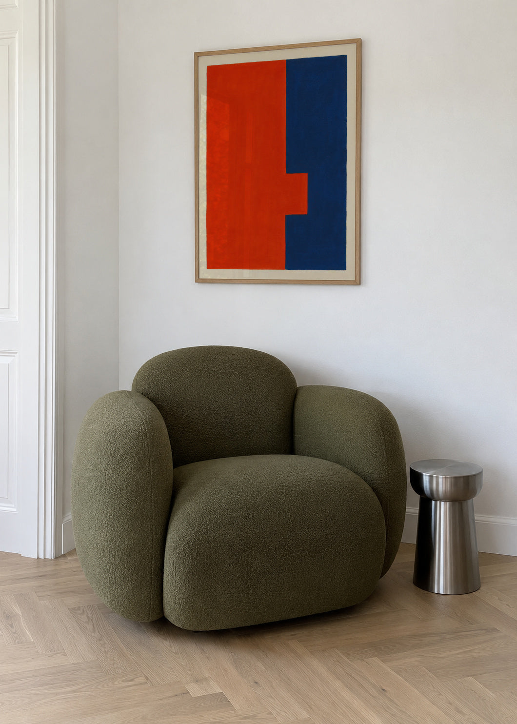 Crimson & Azure II - Framed poster in an interior